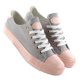 Sneakers on a colored rubber W-3051 Gray / Pink grey 1