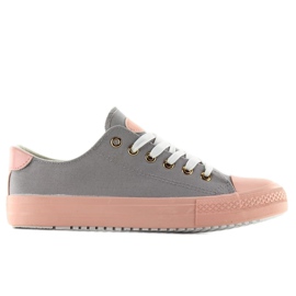 Sneakers on a colored rubber W-3051 Gray / Pink grey 2