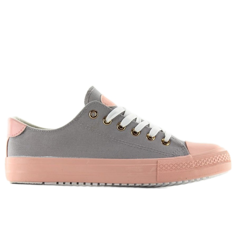 Sneakers on a colored rubber W-3051 Gray / Pink grey 2