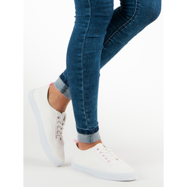 Kylie Openwork Tied Sneakers white 2