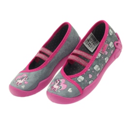 Befado children's shoes ballerinas slippers 116x238 grey pink 4 Befado children's shoes ballerinas slippers 116x238 grey pink 4