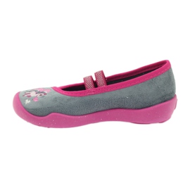 Befado children's shoes ballerinas slippers 116x238 grey pink 2 Befado children's shoes ballerinas slippers 116x238 grey pink 2