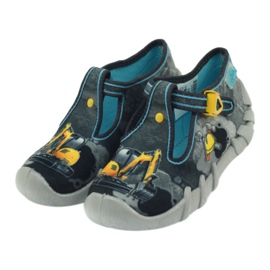Befado children's shoes 110p321 slippers black blue grey yellow 4