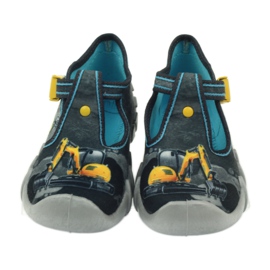 Befado children's shoes 110p321 slippers black blue grey yellow 3