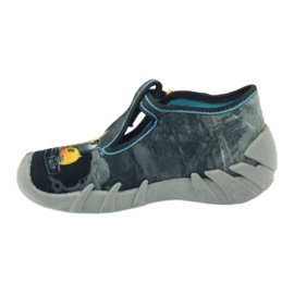 Befado children's shoes 110p321 slippers black blue grey yellow 2