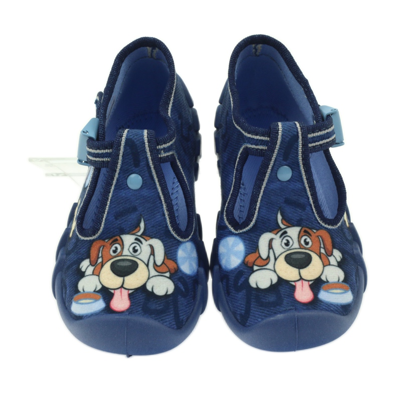 Befado 110p322 slippers on clasps with a dog blue orange navy blue 3