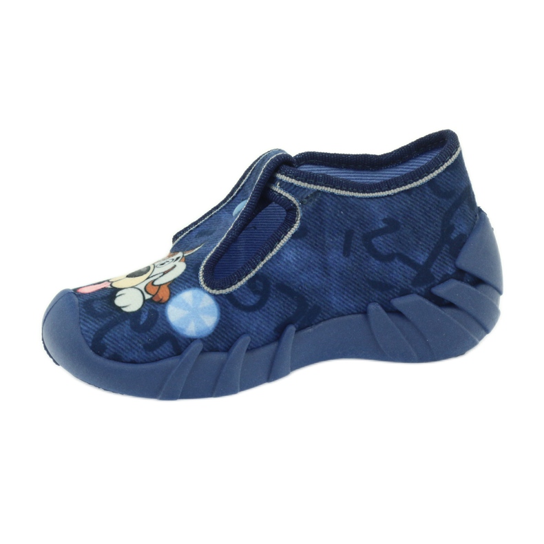 Befado 110p322 slippers on clasps with a dog blue orange navy blue 2