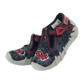 Befado children's shoes 110p324 slippers black grey red 4 Befado children's shoes 110p324 slippers black grey red 4