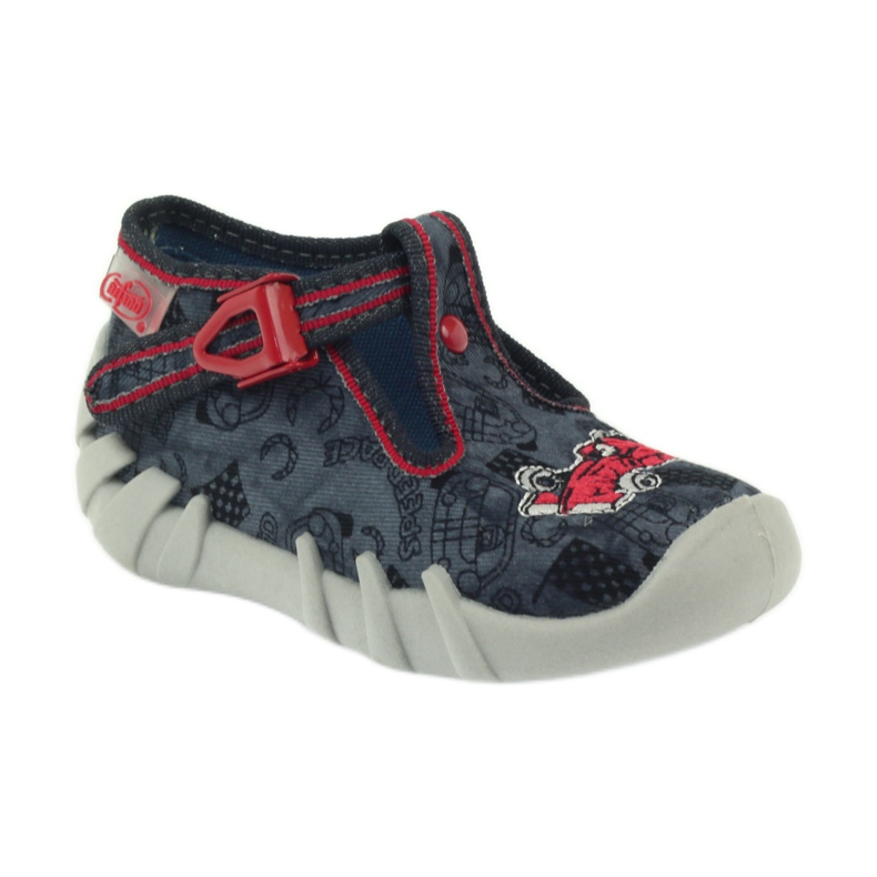 Befado children's shoes 110p324 slippers black grey red 1