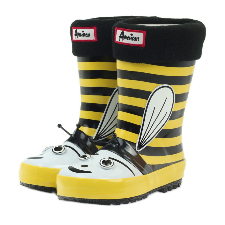 American Club American rain boots children's sock insole black yellow 3 American Club American rain boots children's sock insole black yellow 3
