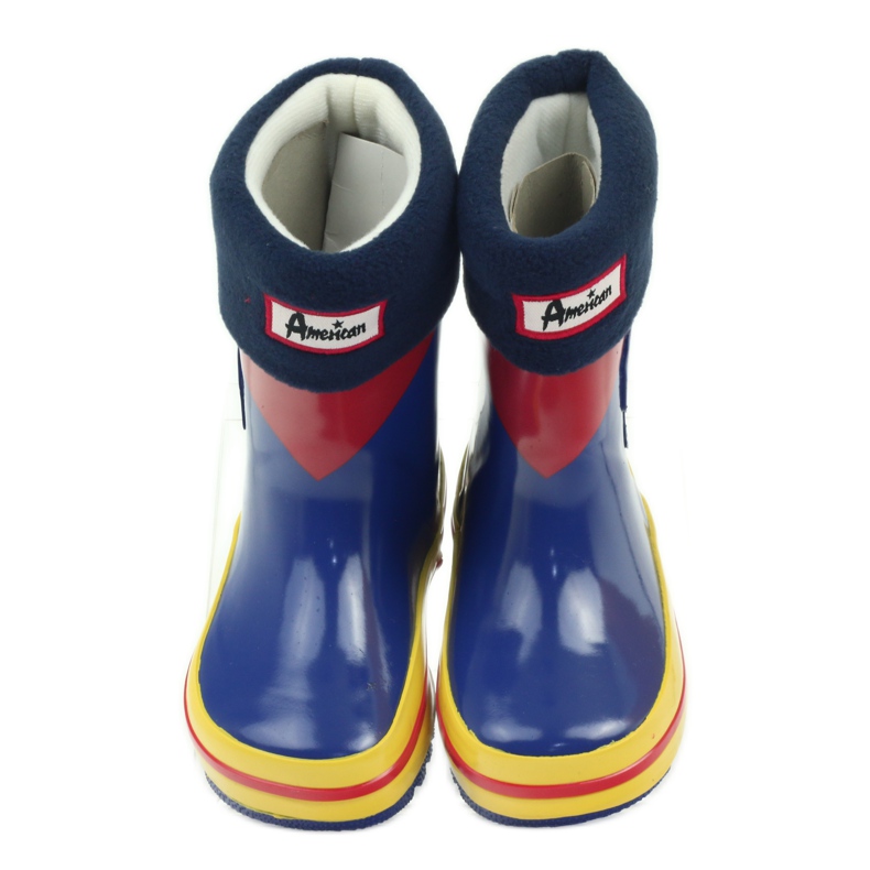 American Club American rubber boots with a sock for exhibition red blue yellow 4