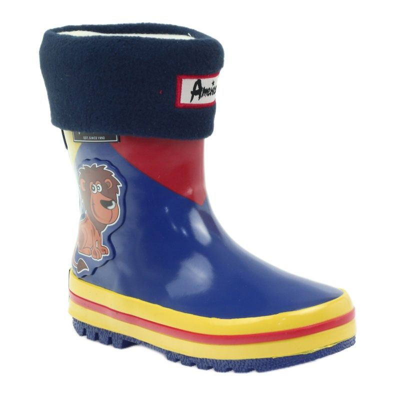 American Club American rubber boots with a sock for exhibition red blue yellow 1