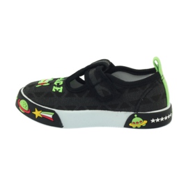 American Club black velcro children's sneakers 207/2018 white green 2