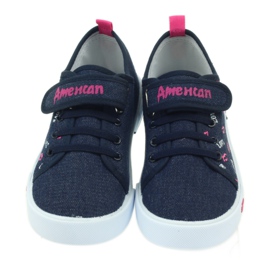 American Club American pink lips sneakers navy blue 4