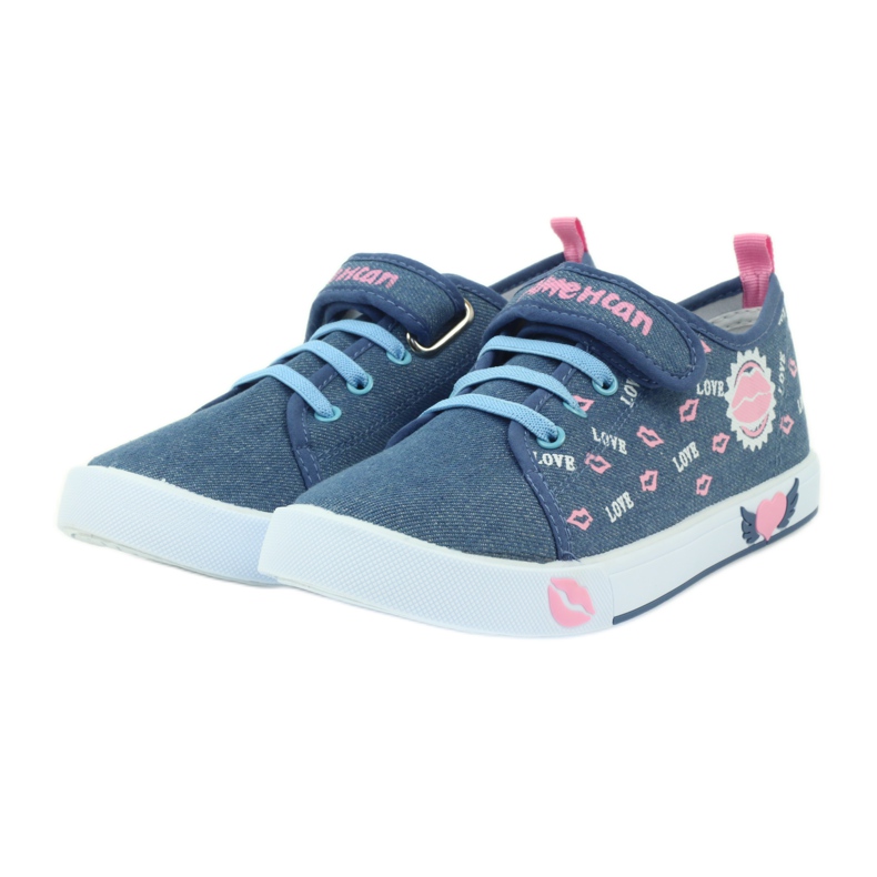 American Club American pink lips sneakers navy blue 3 American Club American pink lips sneakers navy blue 3