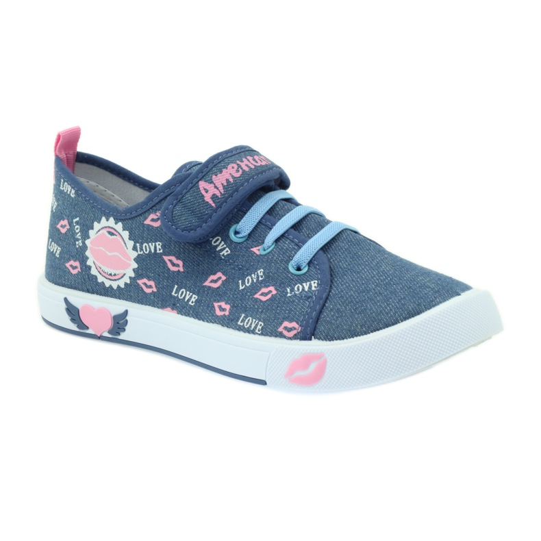 American Club American pink lips sneakers navy blue 1 American Club American pink lips sneakers navy blue 1