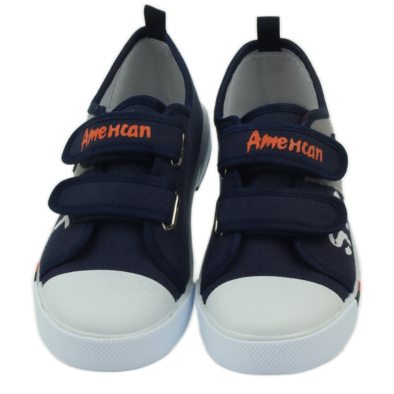 American Club Children's shoes sneakers with a flag Velcro American navy blue white orange grey 4 American Club Children's shoes sneakers with a flag Velcro American navy blue white orange grey 4
