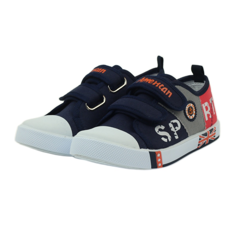 American Club Children's shoes sneakers with a flag Velcro American navy blue white orange grey 3 American Club Children's shoes sneakers with a flag Velcro American navy blue white orange grey 3