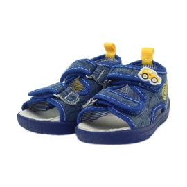 American Club American sandals children's shoes leather insole blue yellow 3