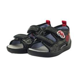 American Club American sandals children's shoes leather insole black grey red 3