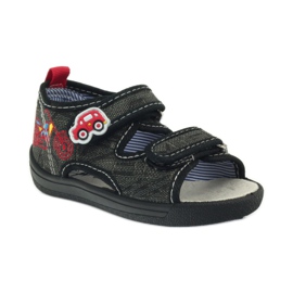 American Club American sandals children's shoes leather insole black grey red 1