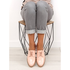 Moccasins with a leather inside 7153 Pink 1