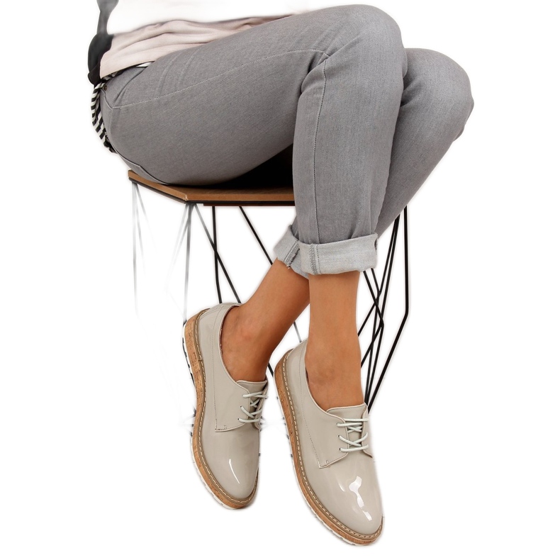 Loafers with a leather interior 7153 Gray grey 1