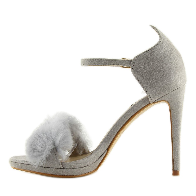 Gray Sandals on a gray L6120 Gray high heel grey 2