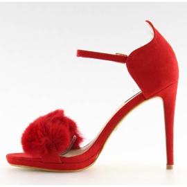 Red sandals on a high heel L6120 Red 2