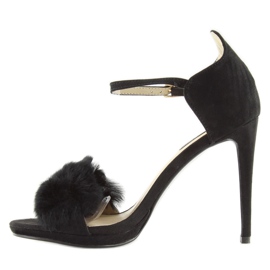 Black sandals on a high heel L6120 Black 2