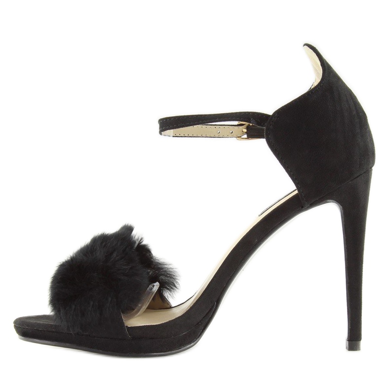 Black sandals on a high heel L6120 Black 2