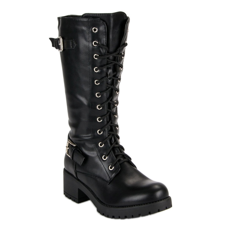 Seastar Black lace-up boots 1