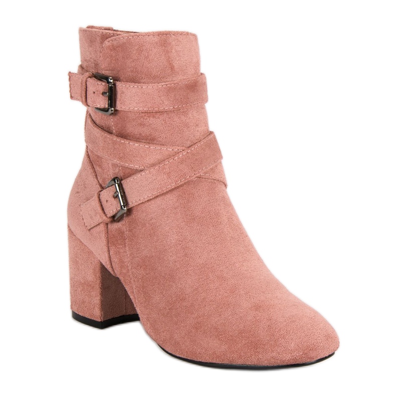 Seastar Suede high-heeled boots pink 1