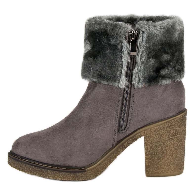 Seastar Suede Booties With Fur grey 1