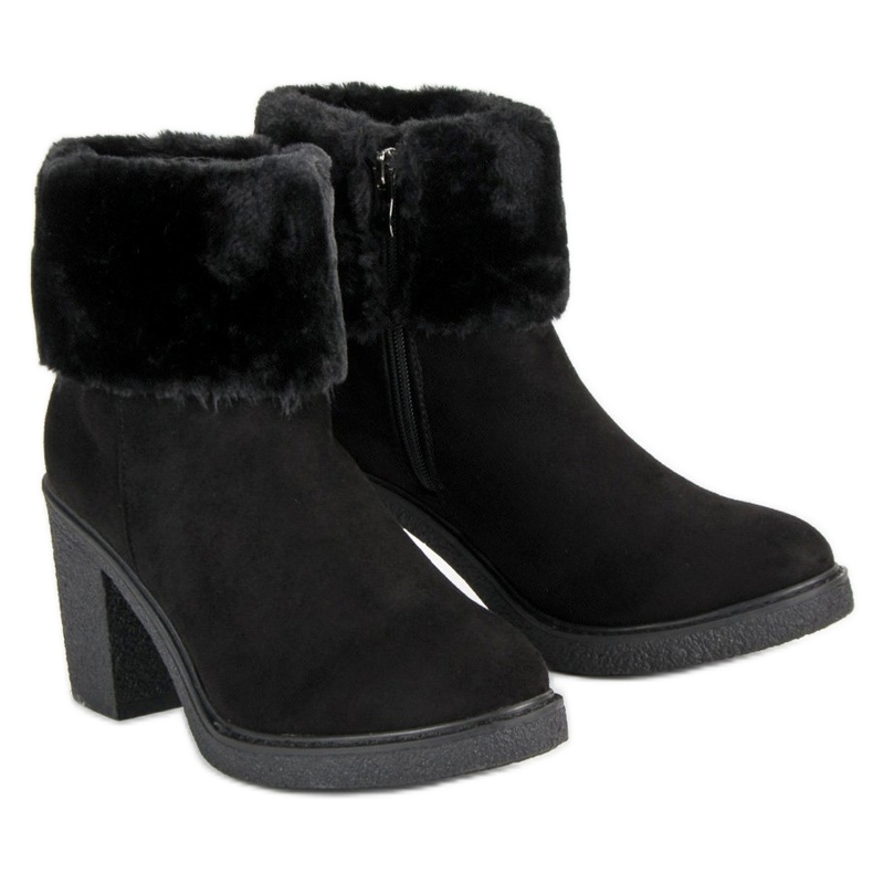 Seastar Suede Booties With Fur black 2