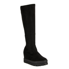 Seastar Suede wedge boots black 1