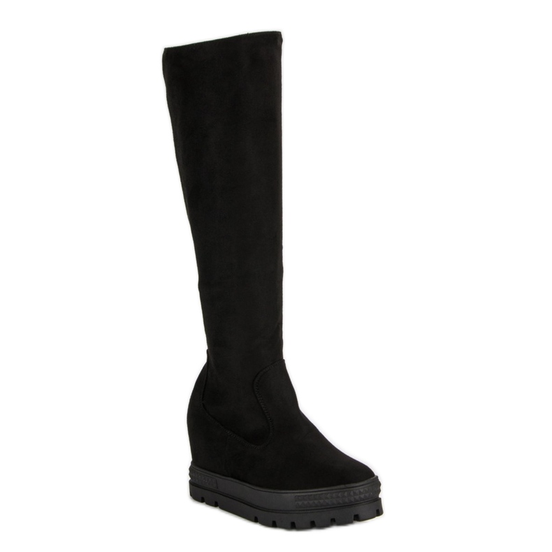 Seastar Suede wedge boots black 1