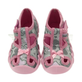 Befado 190P084 slippers shiny thread grey pink 4