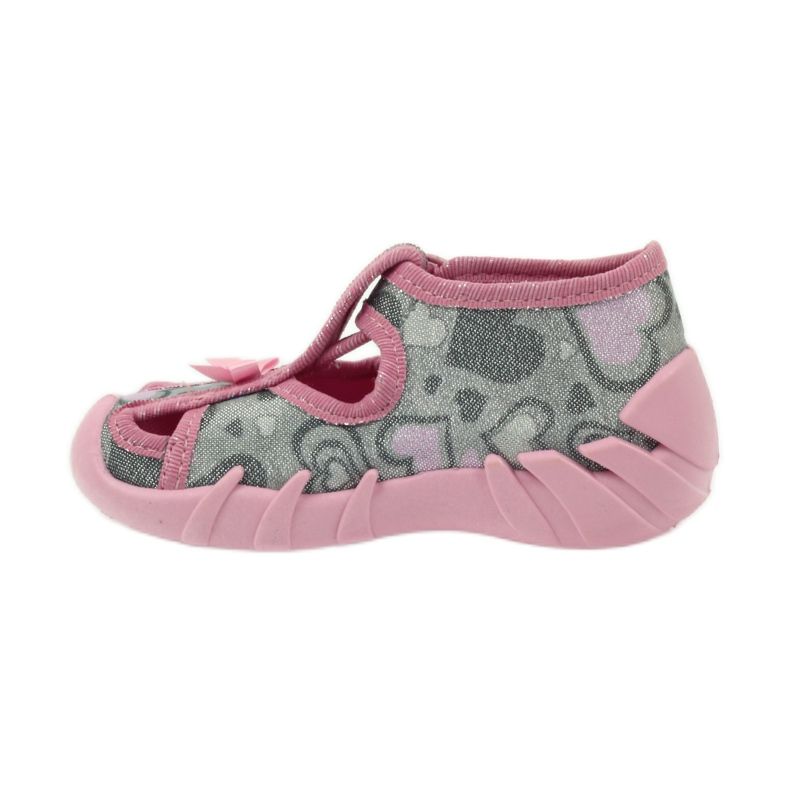 Befado 190P084 slippers shiny thread grey pink 2