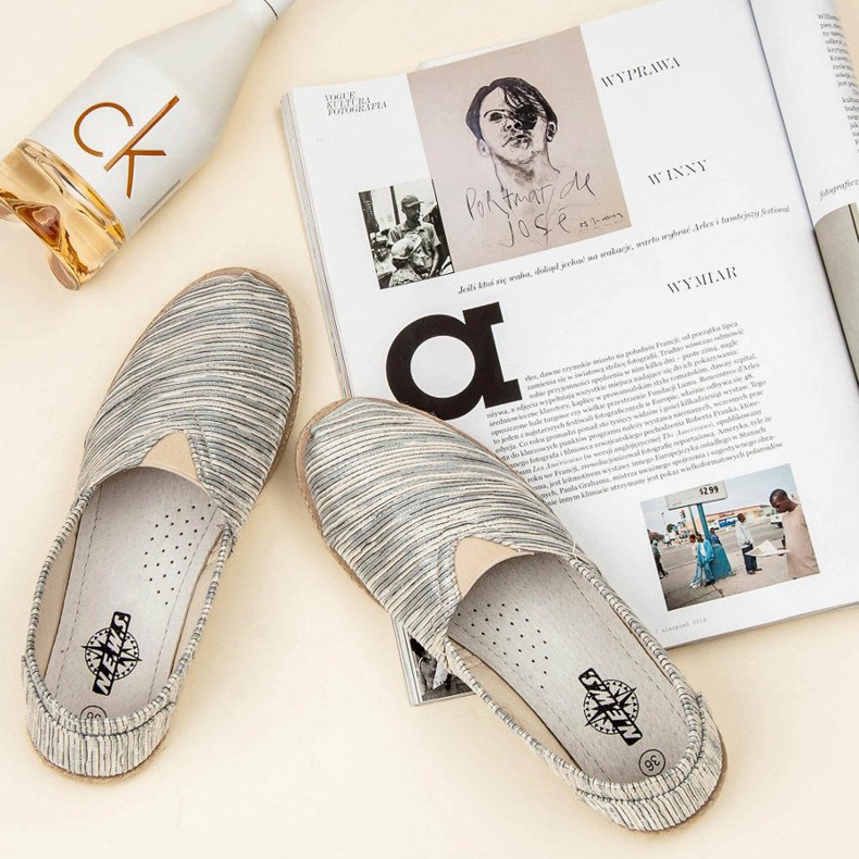 Ribbed espadrilles grey 1