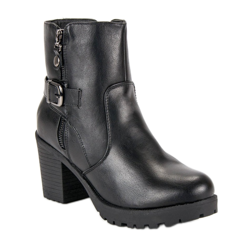 Small Swan Black ankle boots on the post 1