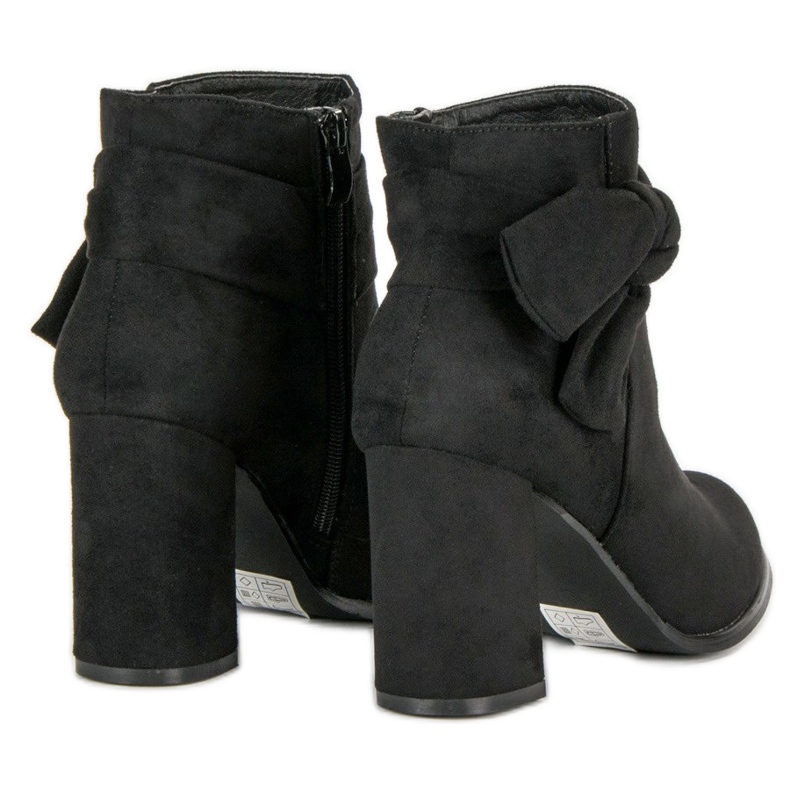 Suede high-heeled ankle boots black 1