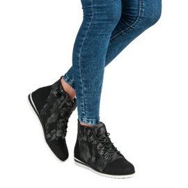 Vinceza Camo sneakers above the ankle black 1