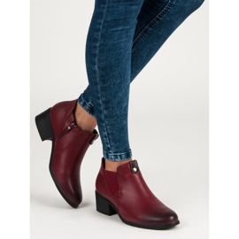 Vinceza Burgundy slip-on boots red 1