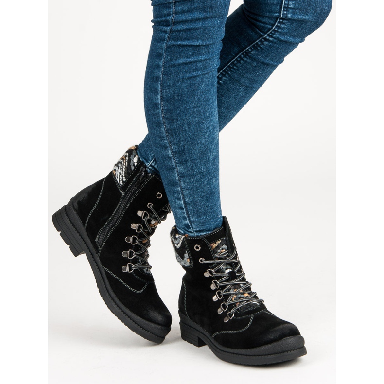 Filippo Tied leather ankle boots black 1