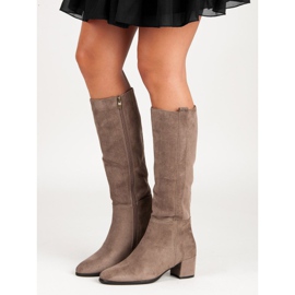 Filippo Beige high heeled boots 1
