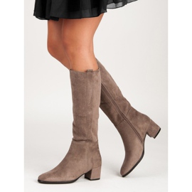 Filippo Beige high heeled boots 2