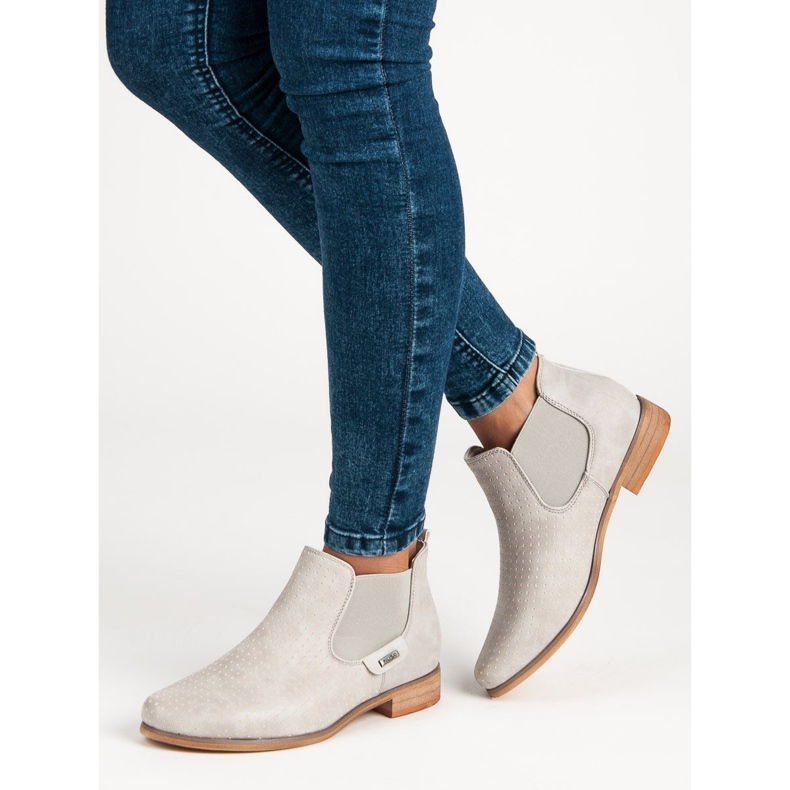 Filippo Beige boots with an openwork grey 1