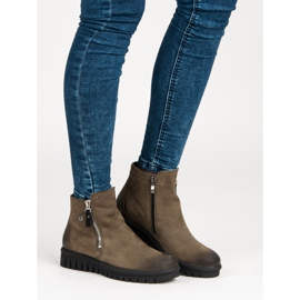 Low Boots On The VINCEZA Zipper green 1