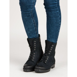 Navy blue leather workers from VINCEZA 1